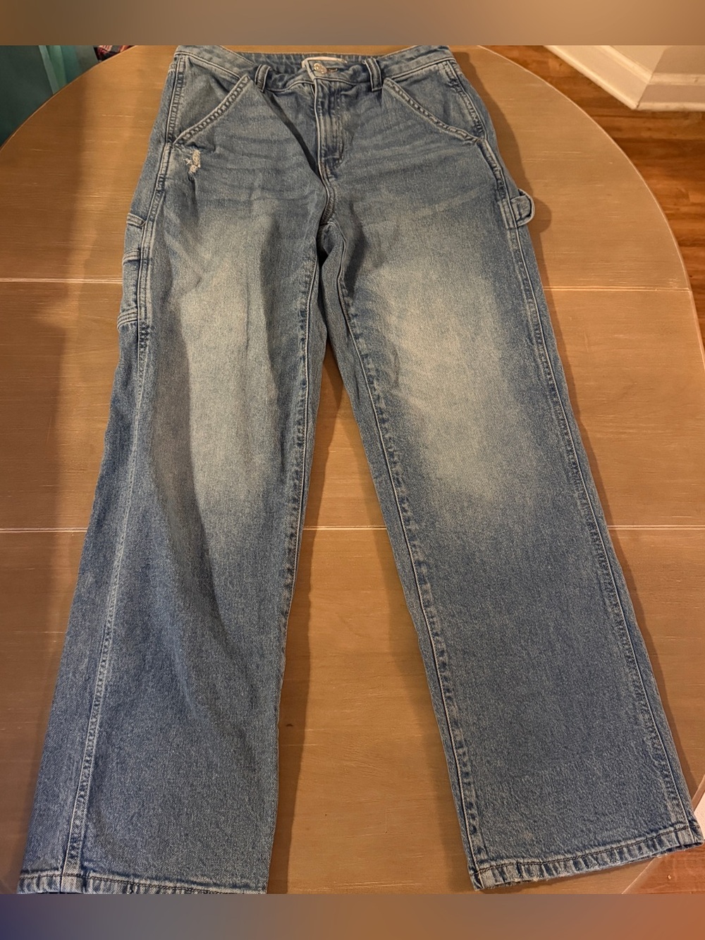 SO High Rise Carpenter Jeans 9/29W Light Wash Wide Leg Utility Y2K Cargo